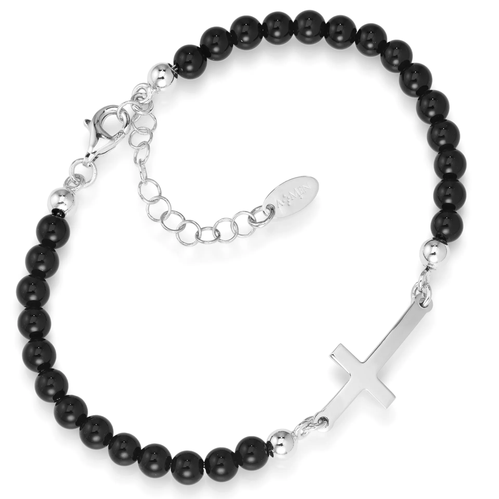 Pulsera Rosario Amen en plata con cristales mujer BRO10RBI3 Pulsera Rosario Amen en plata con cristales mujer BRO10RBI3
